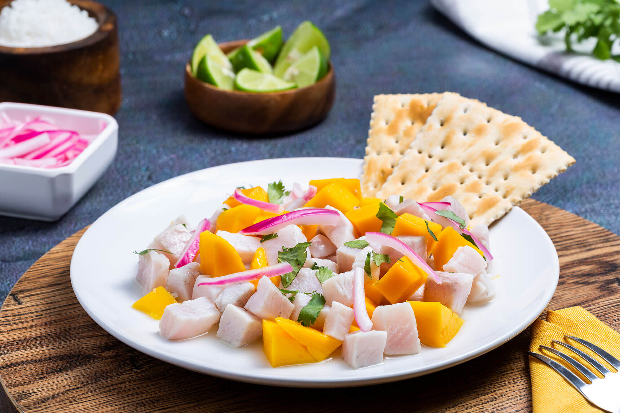 Trout Warm Ceviche with Saladitas